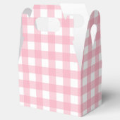 Pink Gingham Kariert Gabled Gastgeschenk Box Geschenkschachtel (Geöffnet)
