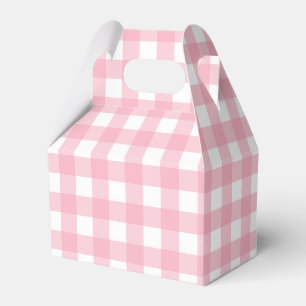 Pink Gingham Kariert Gabled Gastgeschenk Box Geschenkschachtel