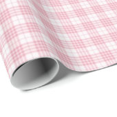 Pink Gingham Kariert Geschenkpapier (Rolleneckpunkt)