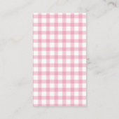 Pink Gingham Kariert Girl Baby Dusche Registrierun Begleitkarte (Rückseite)