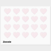Pink Gingham Kariert Herz-Aufkleber (Blatt)