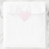 Pink Gingham Kariert Herz-Aufkleber (Tasche)
