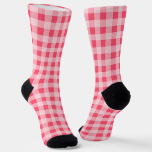 Pink Gingham Kariert Pattern Socken