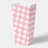 Pink Gingham Kariert Popcorn Gastgeschenk Box Geschenkschachtel (Rückseite)