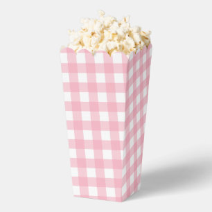 Pink Gingham Kariert Popcorn Gastgeschenk Box Geschenkschachtel