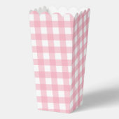 Pink Gingham Kariert Popcorn Gastgeschenk Box Geschenkschachtel (Vorderseite)