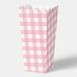 Pink Gingham Kariert Popcorn Gastgeschenk Box Geschenkschachtel