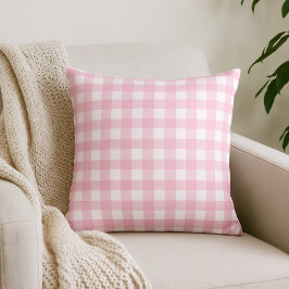 Pink Gingham Kariert Throw Kissen