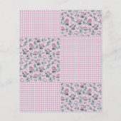 Pink Gingham Kariert und Rose Papier (Rückseite)