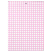Pink Gingham Kariertes Muster Niedlich Personalisi Klemmbrett (Rückseite)
