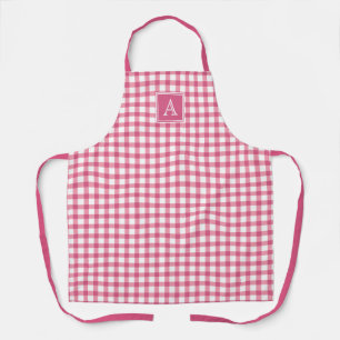 Pink Gingham Kariertes Schachbrett Minimal Moderne Schürze