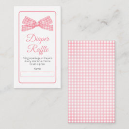 Pink Gingham Karo Bow Baby Dusche Windelwanne Begleitkarte