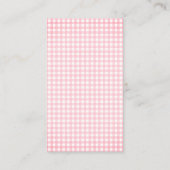 Pink Gingham Karo Bow Baby Showbücher für Baby Begleitkarte (Rückseite)
