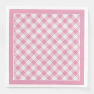 Pink Gingham Karo Muster für Jeden Anlass Serviette