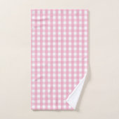 Pink Gingham Karo Pattern Badhandtuch Set (Handtuch)