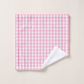 Pink Gingham Karo Pattern Badhandtuch Set (Waschlappen)