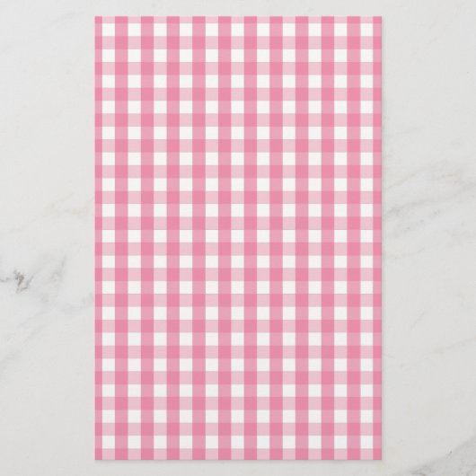 Pink Gingham Karo Pattern Briefpapier (Vorderseite)