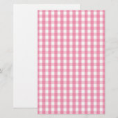 Pink Gingham Karo Pattern Briefpapier (Vorne/Hinten)