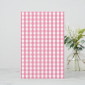 Pink Gingham Karo Pattern Briefpapier (Stehend Vorderseite)