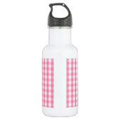 Pink Gingham Karo Pattern Edelstahlflasche (Rückseite)