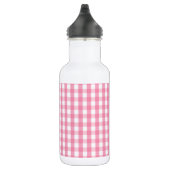 Pink Gingham Karo Pattern Edelstahlflasche (Rechts)