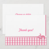 Pink Gingham Karo Pattern Einladung (Vorne/Hinten)