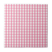 Pink Gingham Karo Pattern Fliese (Vorderseite)