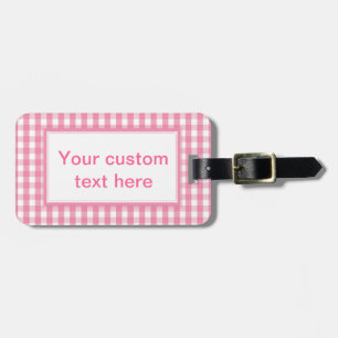Pink Gingham Karo Pattern Gepäckanhänger