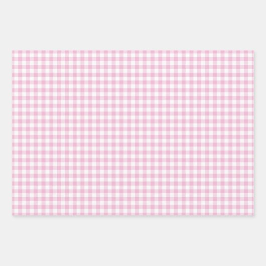 Pink Gingham Karo Pattern Geschenkpapier Set (Vorderseite 2)