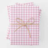 Pink Gingham Karo Pattern Geschenkpapier Set (Beispiel)