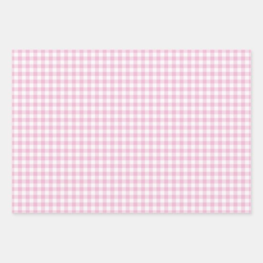 Pink Gingham Karo Pattern Geschenkpapier Set (Vorderseite)