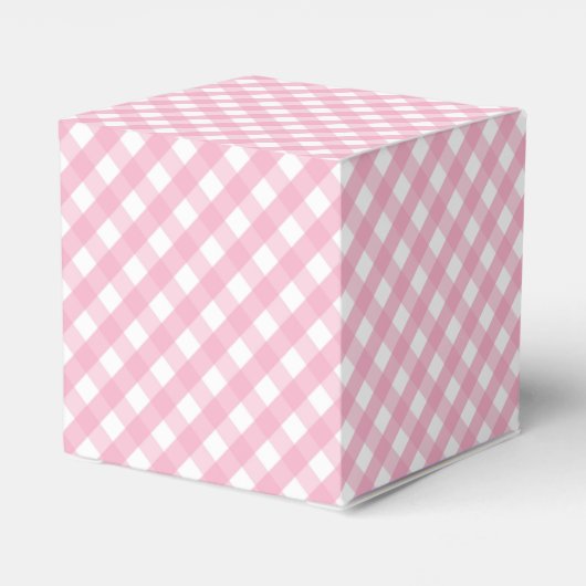 Pink Gingham Karo Pattern Geschenkschachtel (Rückseite)