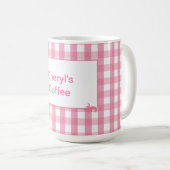 Pink Gingham Karo Pattern Kaffeetasse (VorderseiteRechts)