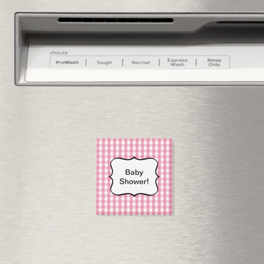 Pink Gingham Karo Pattern Magnet (In Situ (Geschirrspüler))