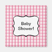 Pink Gingham Karo Pattern Magnet (Vorne)