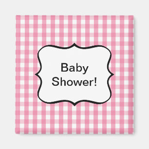 Pink Gingham Karo Pattern Magnet