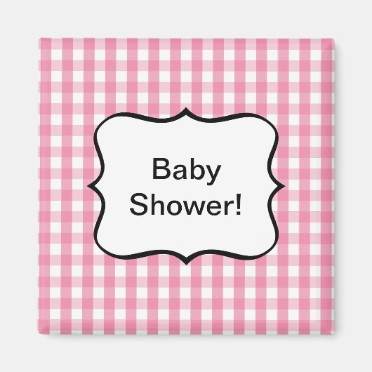 Pink Gingham Karo Pattern Magnet (Vorne)