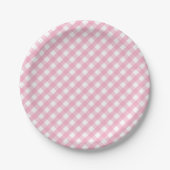 Pink Gingham Karo Pattern Pappteller (Vorderseite)