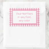Pink Gingham Karo Pattern Rechteckiger Aufkleber (Tasche)
