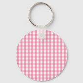 Pink Gingham Karo Pattern Schlüsselanhänger (Vorderseite)