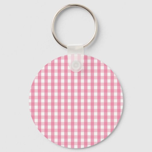 Pink Gingham Karo Pattern Schlüsselanhänger (Vorderseite)