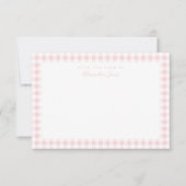 Pink Gingham Karo Personal Stationery Note Card Dankeskarte (Vorderseite)