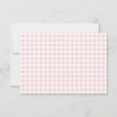 Pink Gingham Karo Personal Stationery Note Card Dankeskarte (Rückseite)