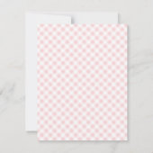 Pink Gingham Karo Personal Stationery Note Card Dankeskarte (Rückseite)