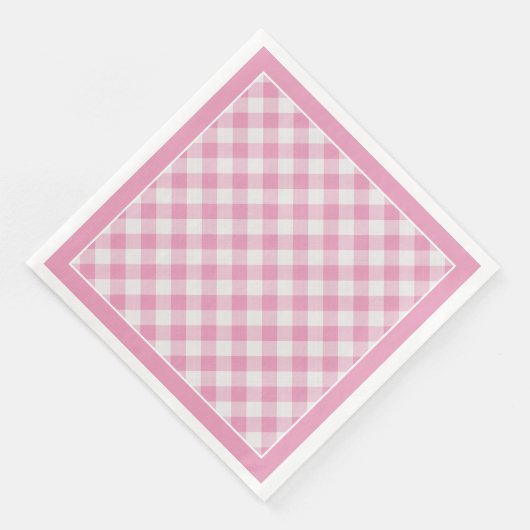 Pink Gingham Karos Muster für Jeder Anlass Serviette (Ecke)