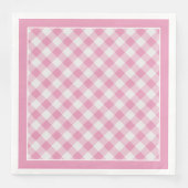 Pink Gingham Karos Muster für Jeder Anlass Serviette (Vorderseite)