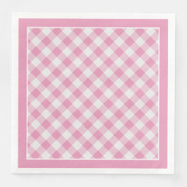 Pink Gingham Karos Muster für Jeder Anlass Serviette
