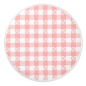 Pink Gingham Keramikknauf (Vorderseite)