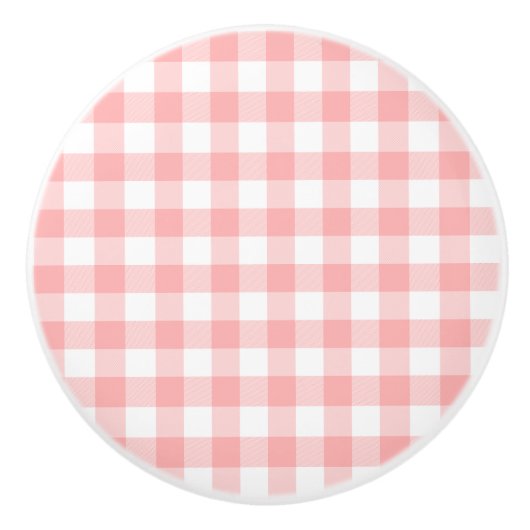 Pink Gingham Keramikknauf (Vorderseite)