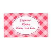 Pink Gingham Kitchen Labels (Vorne)